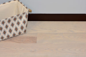 Gray wide plank flooring