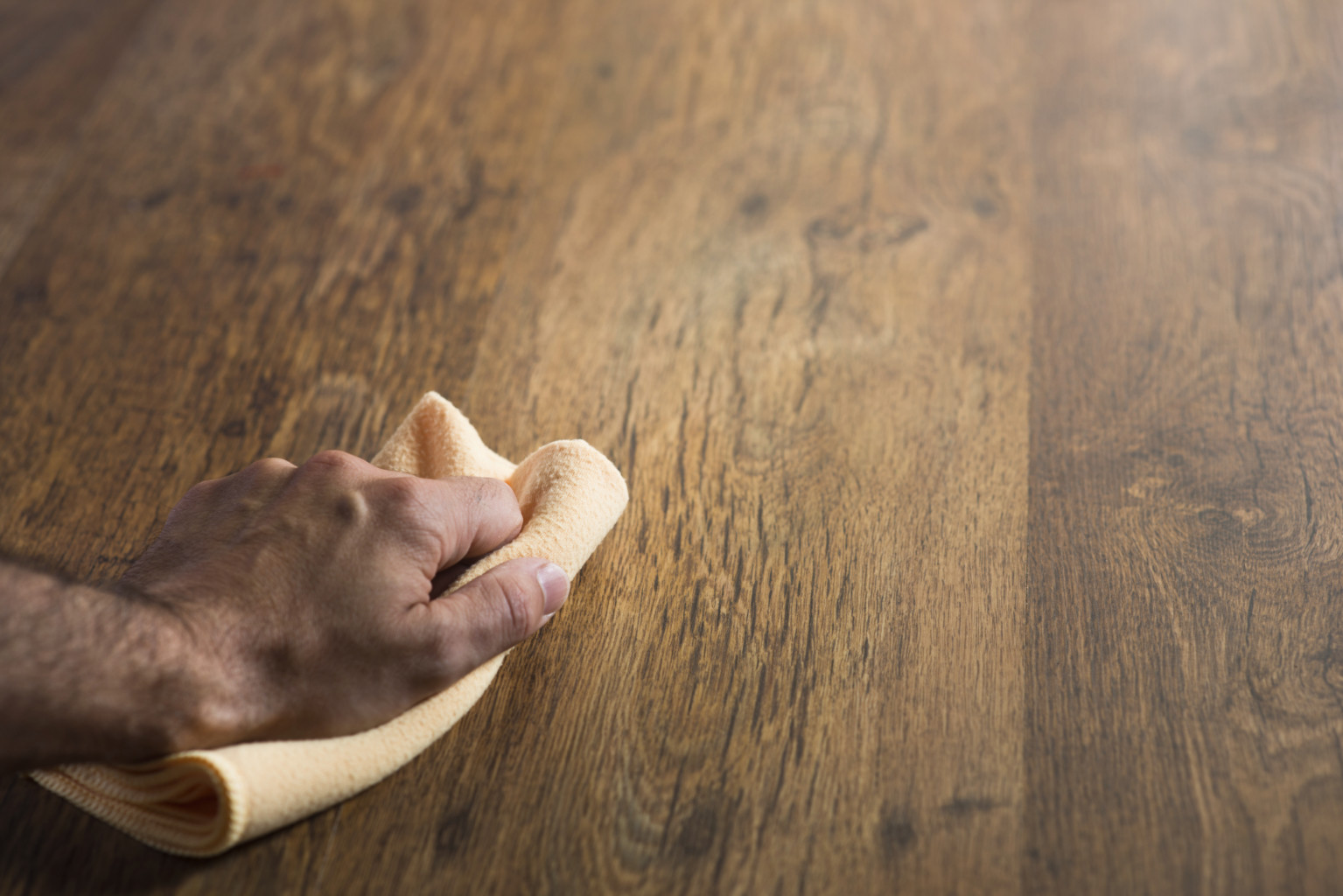 It's easy to touch up a hardwood floor with a natural oil finish
