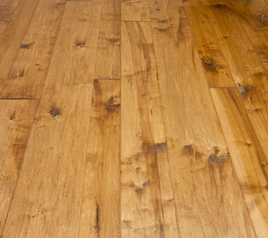 Hand scraped wide plank floor
