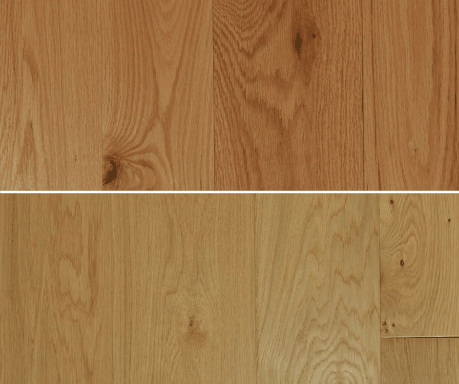 white oak vs red oak wide plank floors