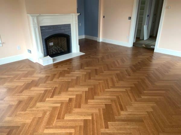 floor install herringbone