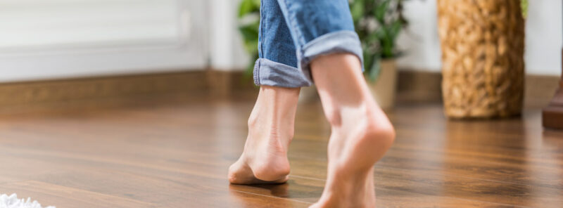 walking on heated floor