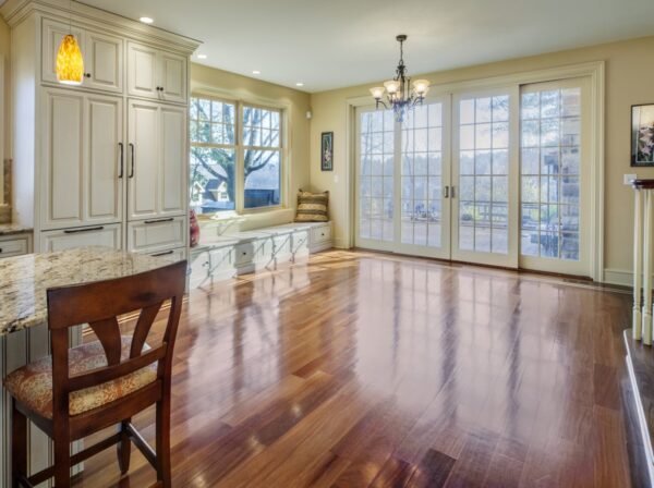 installing wide plank floors in a kitchen